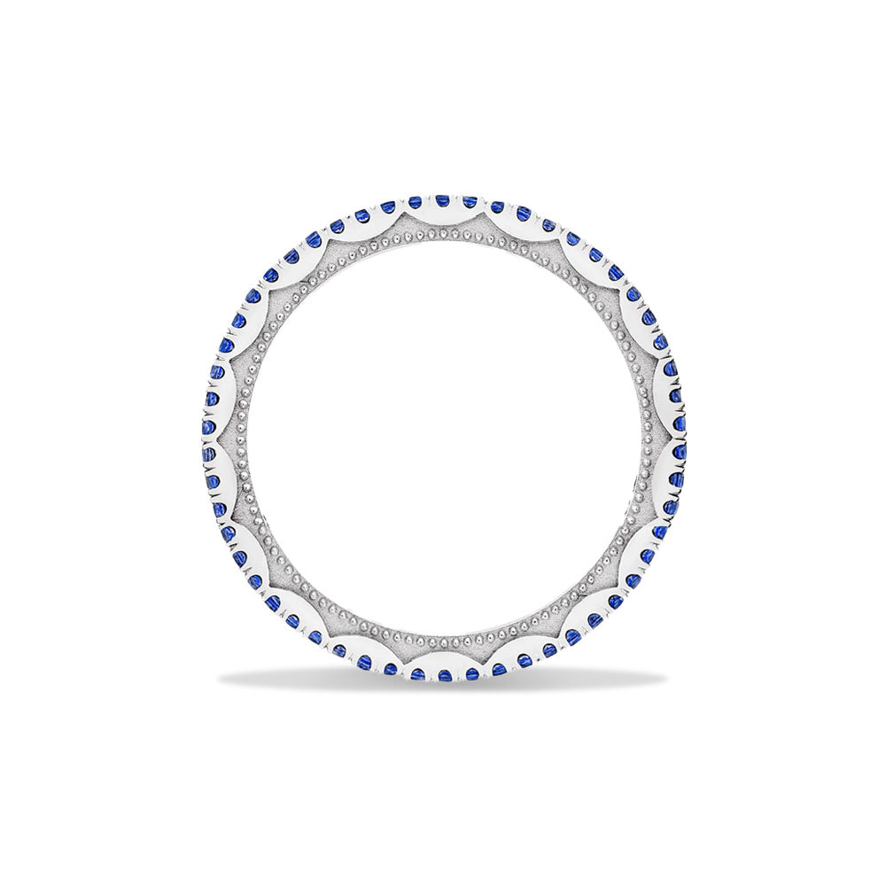 Tacori Crescent Crown Blue Sapphire Eternity Ring