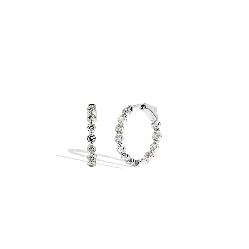 The Floating Diamond Hoop Earrings - 3 CTW