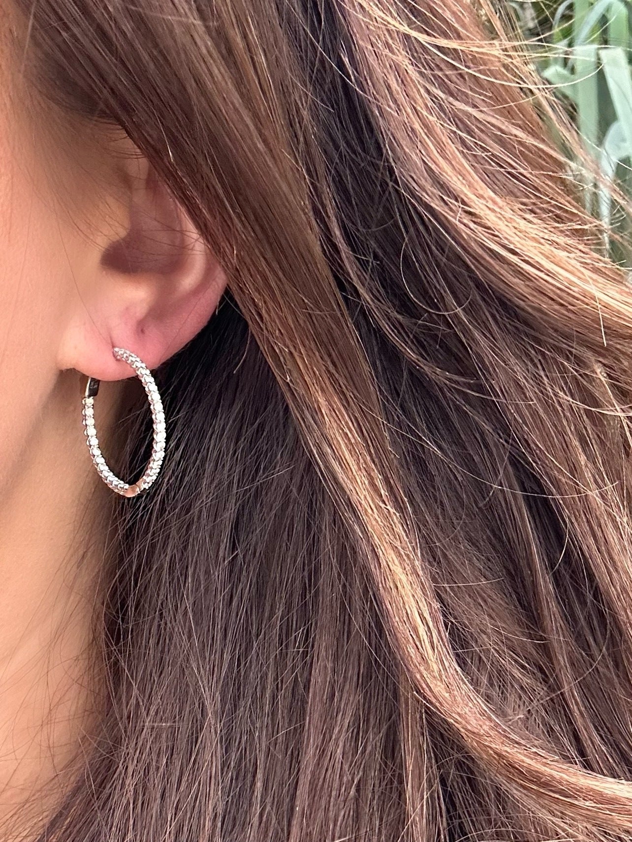 Round Chunky Diamond Hoop Earrings- 4 Carat