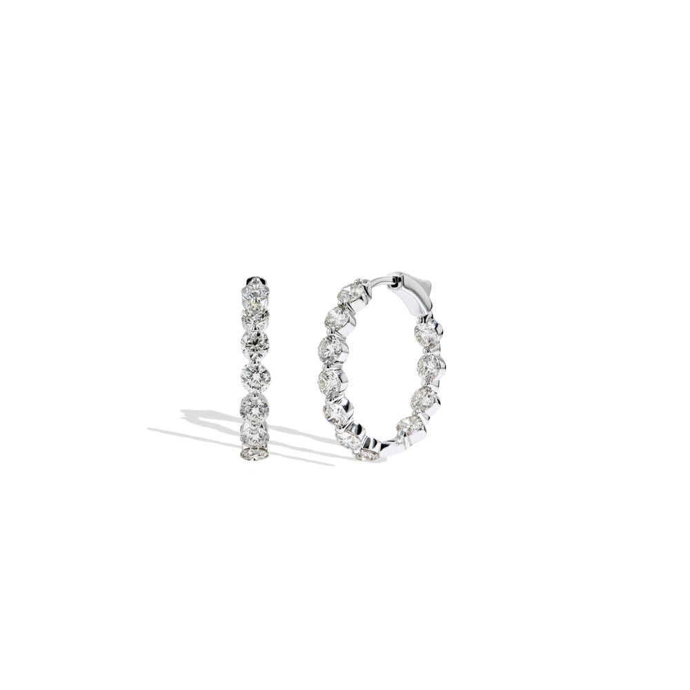 The Floating Diamond Hoop Earrings - 5 CTW