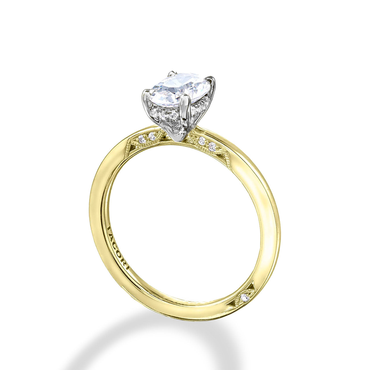 Tacori Oval Two Tone Hidden Halo Engagement Ring Setting