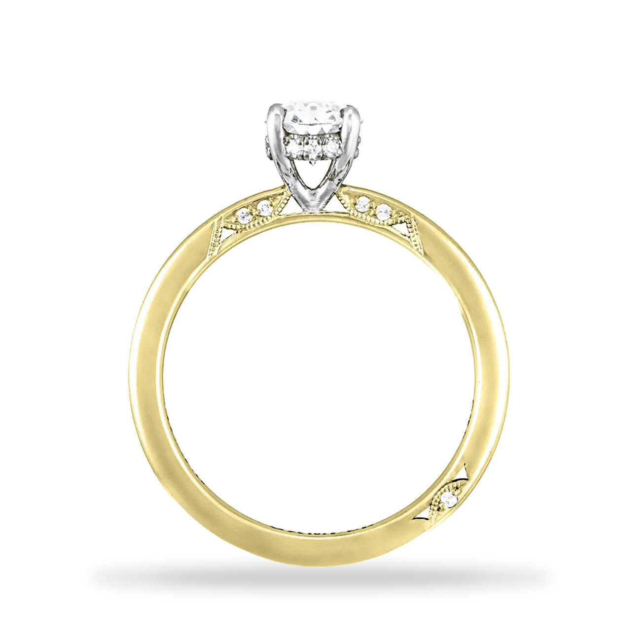 Tacori Oval Two Tone Hidden Halo Engagement Ring Setting