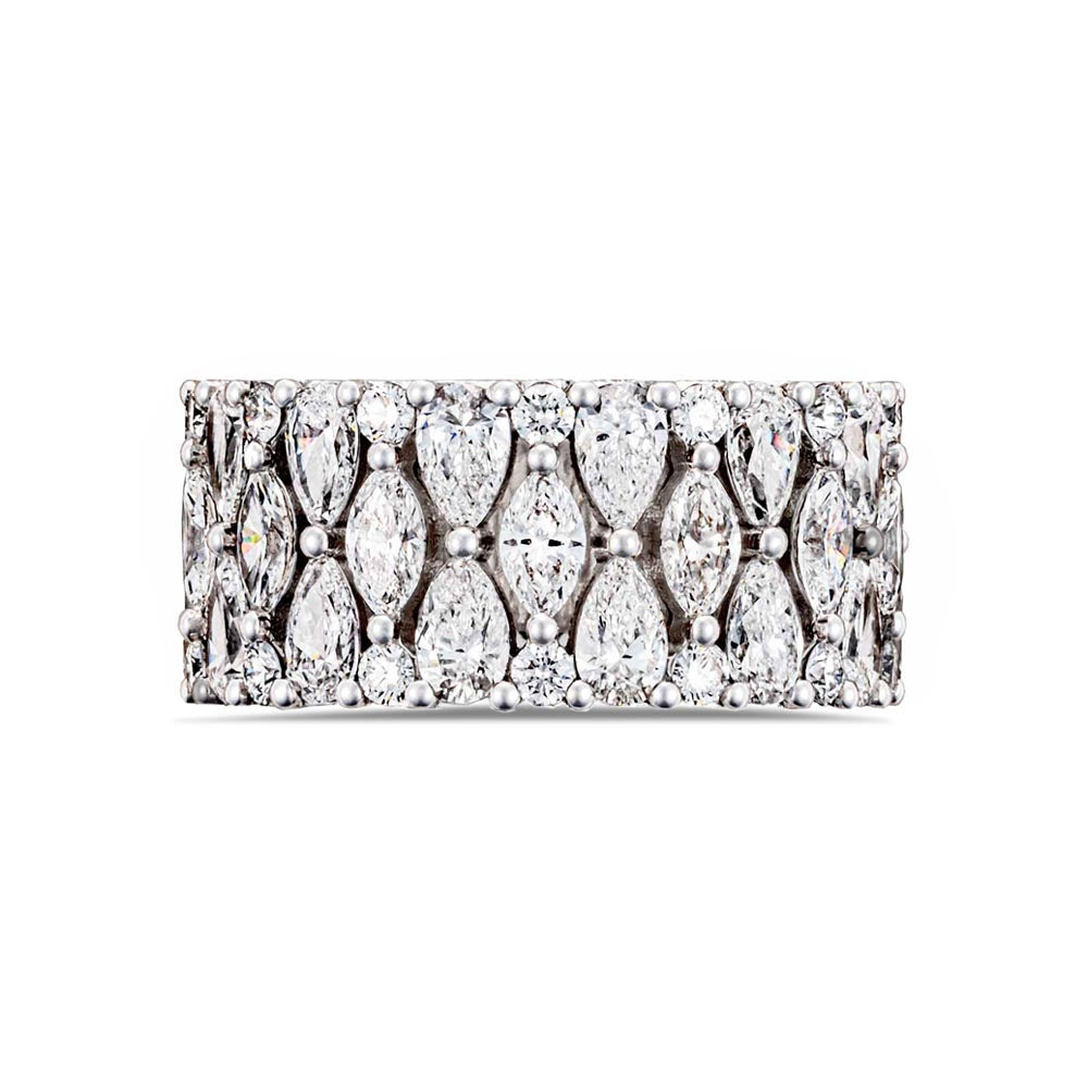 Tacori Classic Crescent RoyalT Geometric Diamond Wedding Band in Platinum