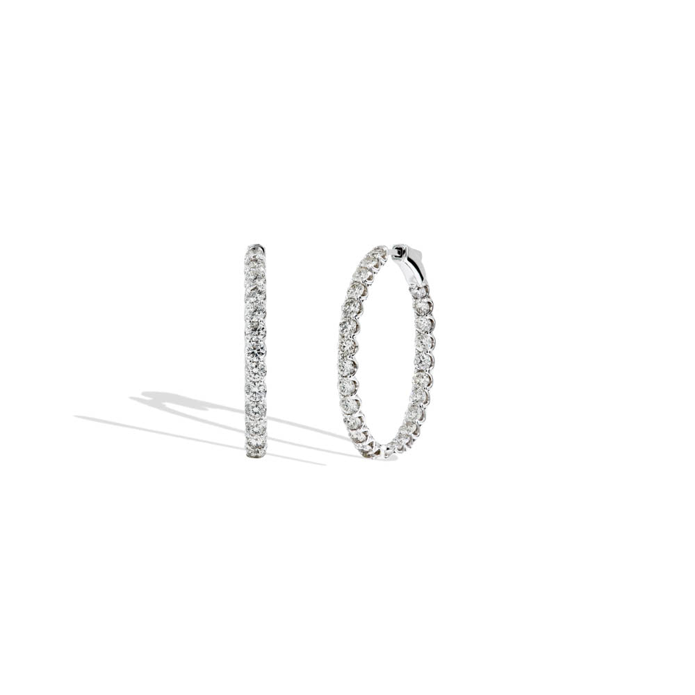 Oval Inside Out Round Diamond Hoops - 5 CTW