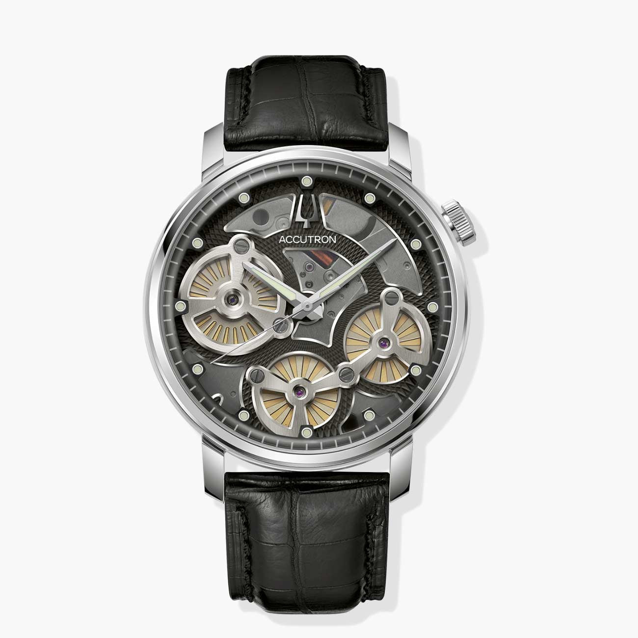 Accutron Spaceview Evolution Electrostatic Watch with Black Alligator Strap