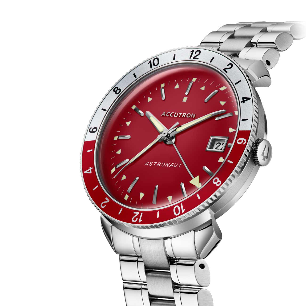 Accutron Astronaut Red Dial GMT Watch
