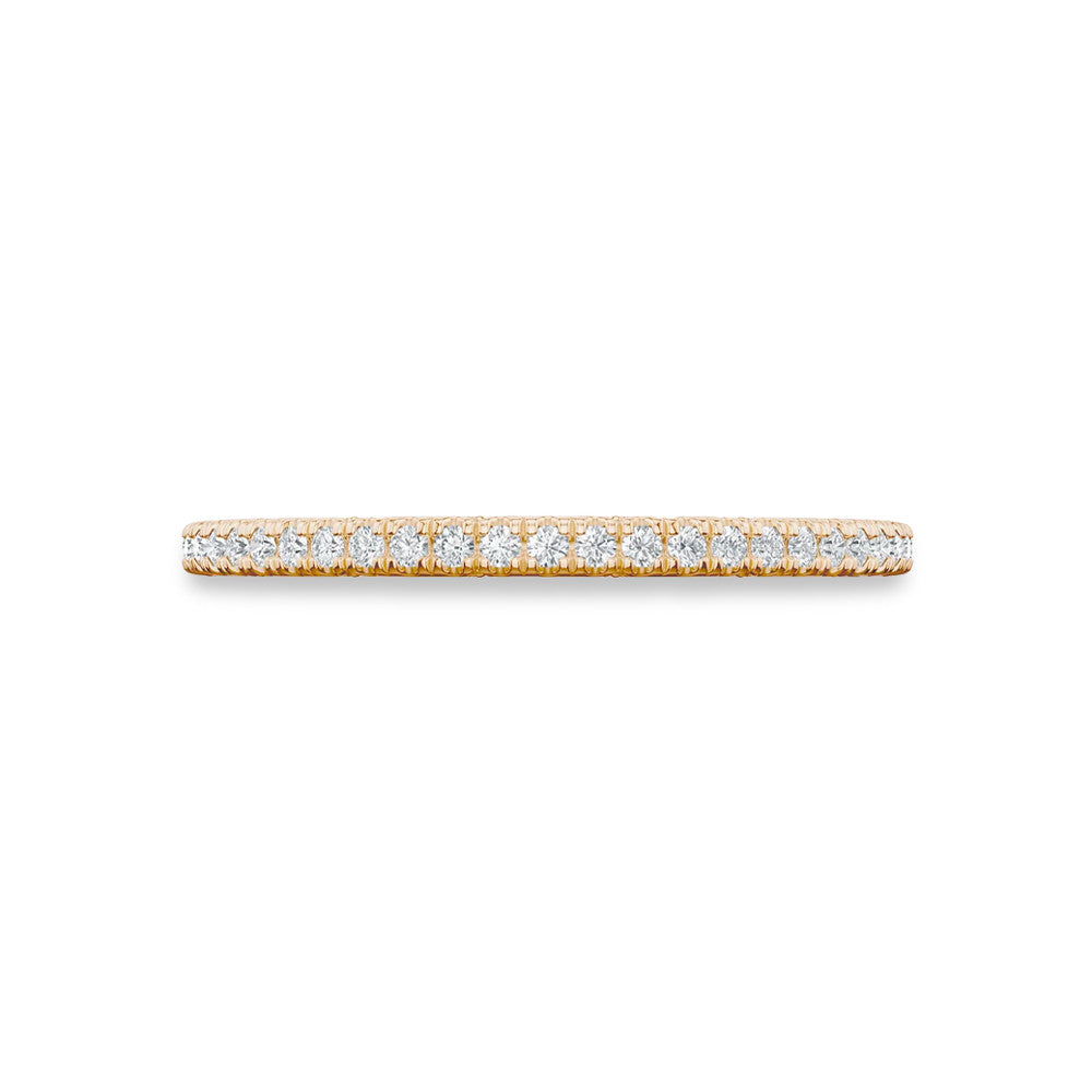 Tacori Lunetta Crescent Halfway French Pave Wedding Band in 18K White Gold