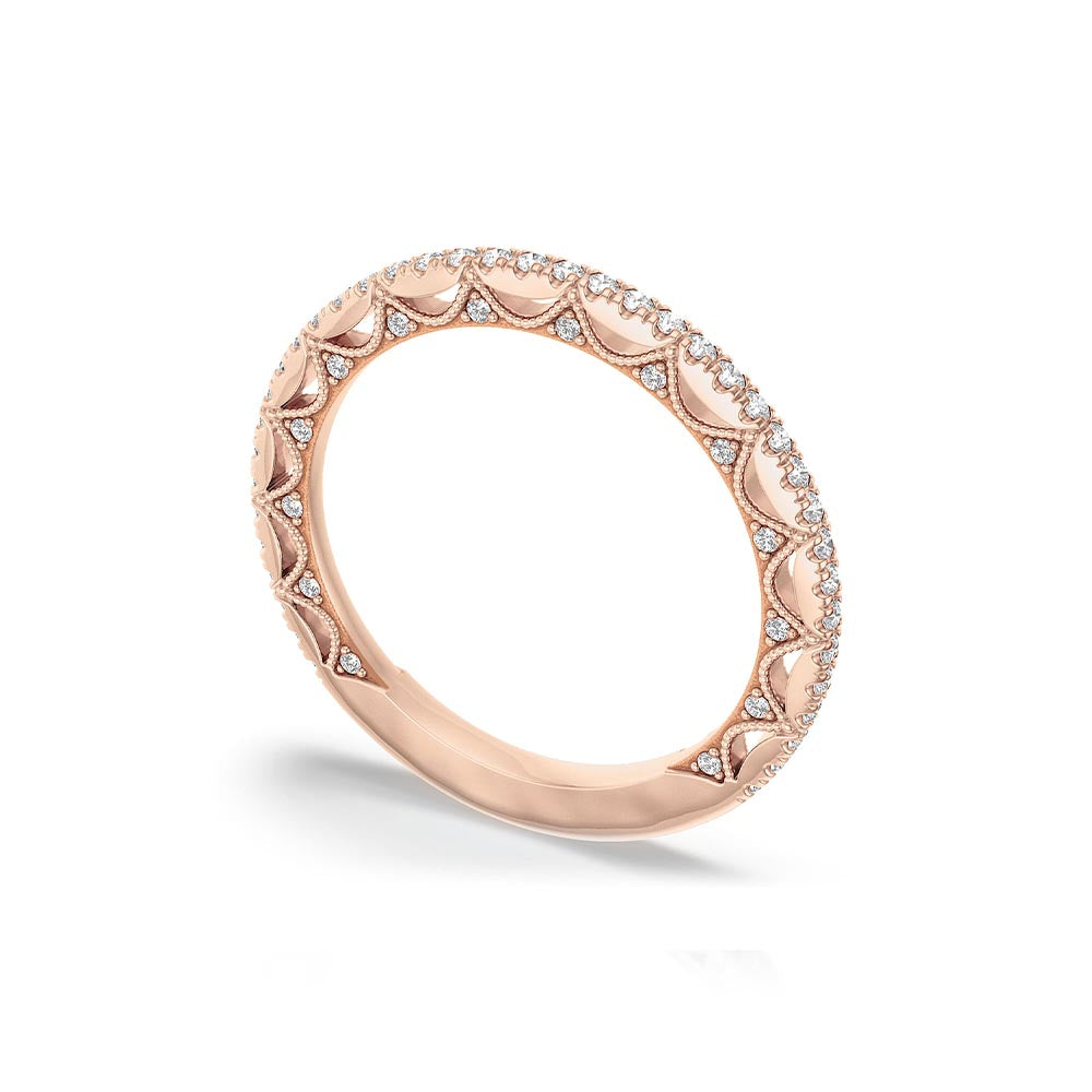 Tacori 3/4 Lunetta French Pave Wedding Band in 18K Yellow Gold