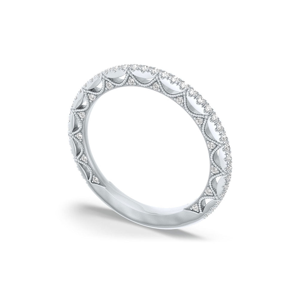 Tacori 3/4 Lunetta French Pave Wedding Band in 18K Yellow Gold