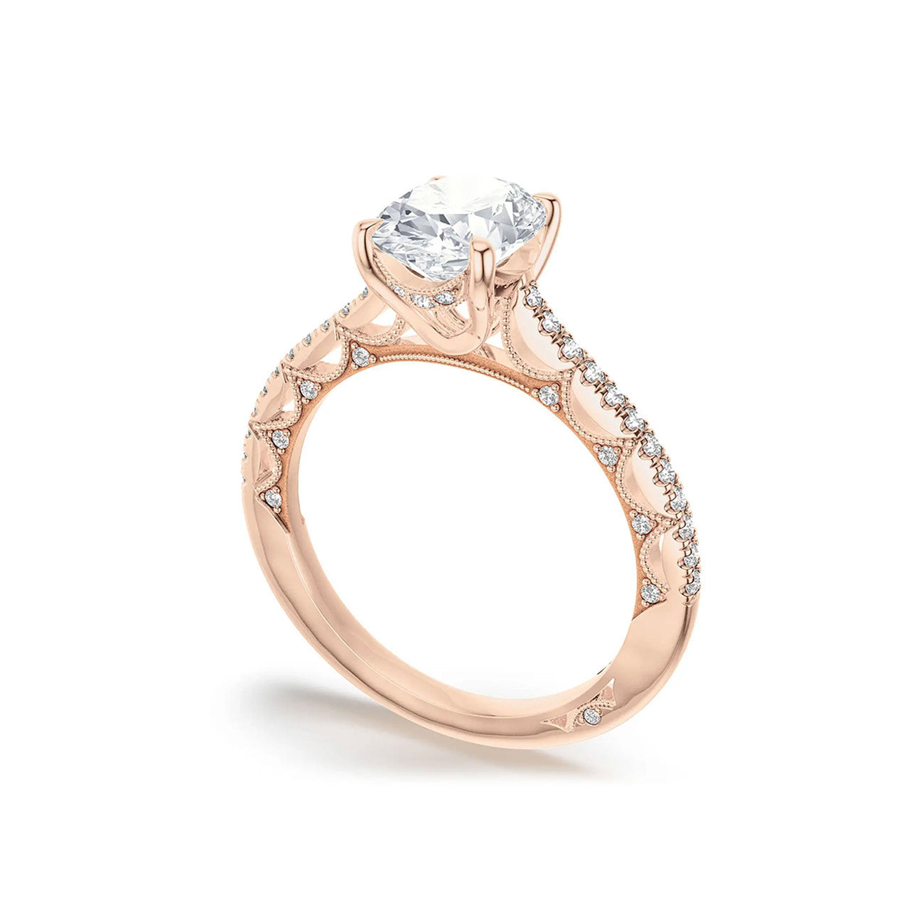 Tacori Lunetta Crescent Oval Halfway Pave Engagement Ring Setting