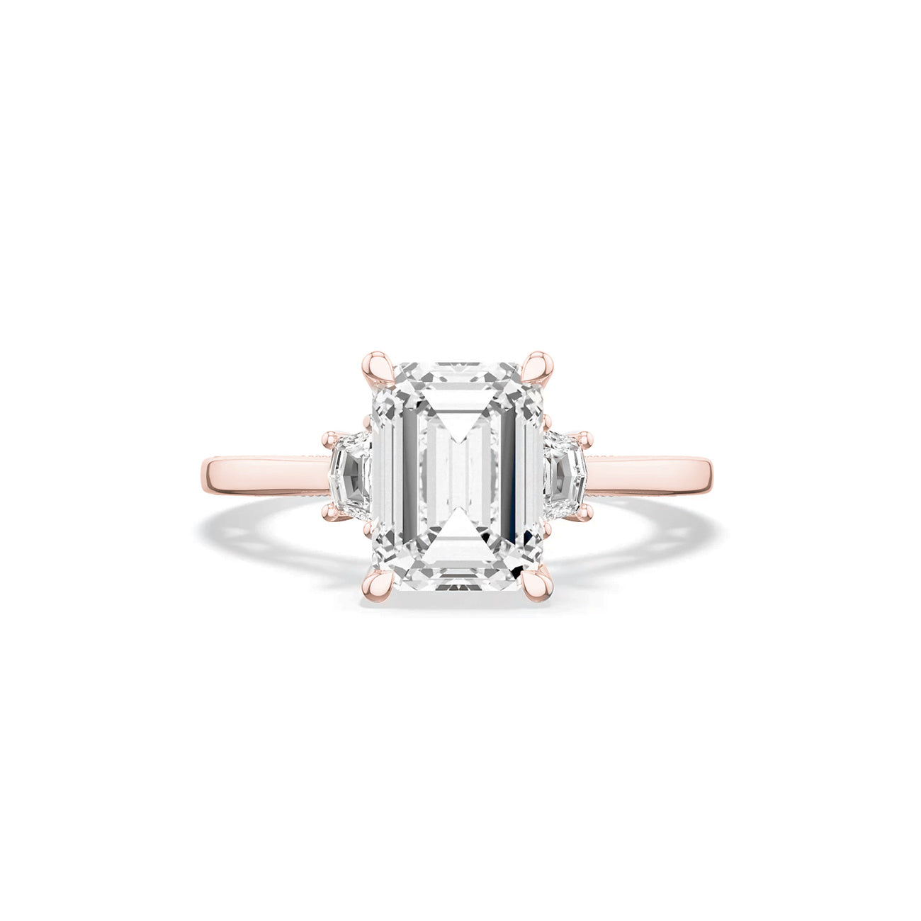 Tacori Lunetta Crescent Three Stone Emerald Engagement Ring Setting