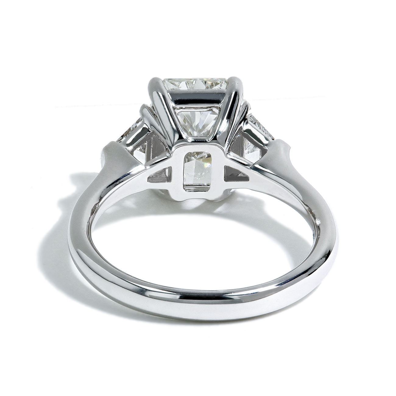 3.06 Carat Lab Grown Radiant Cut Three Stone Engagement Ring