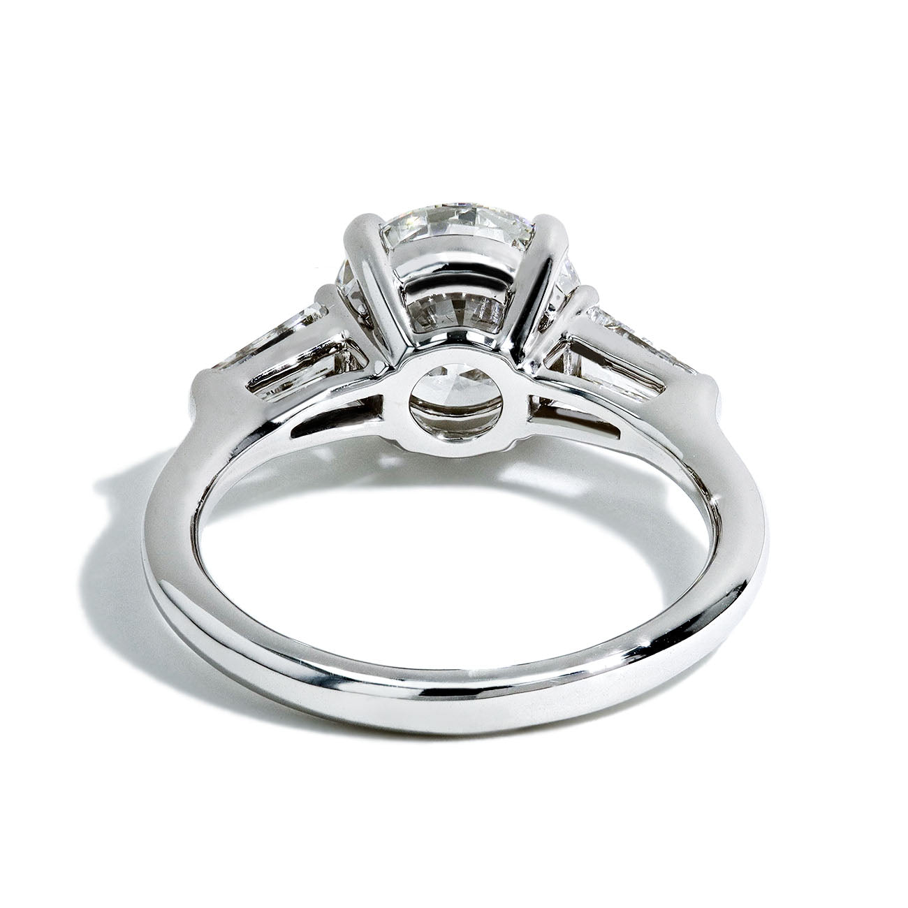 2.10 Carat Lab Grown Round Diamond Three Stone Engagement Ring