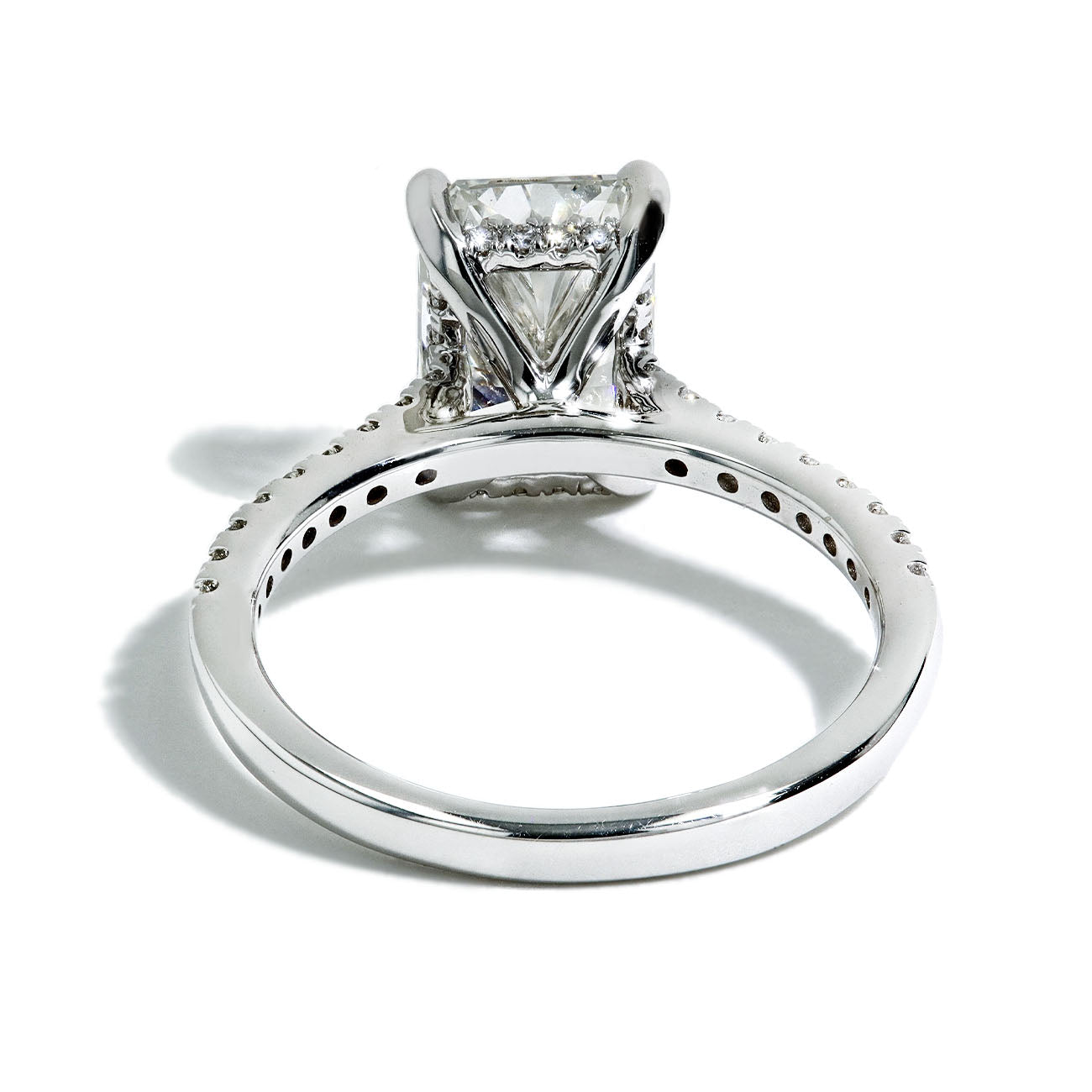 2.52 Carat Lab Grown Radiant Cut Pave Engagement Ring