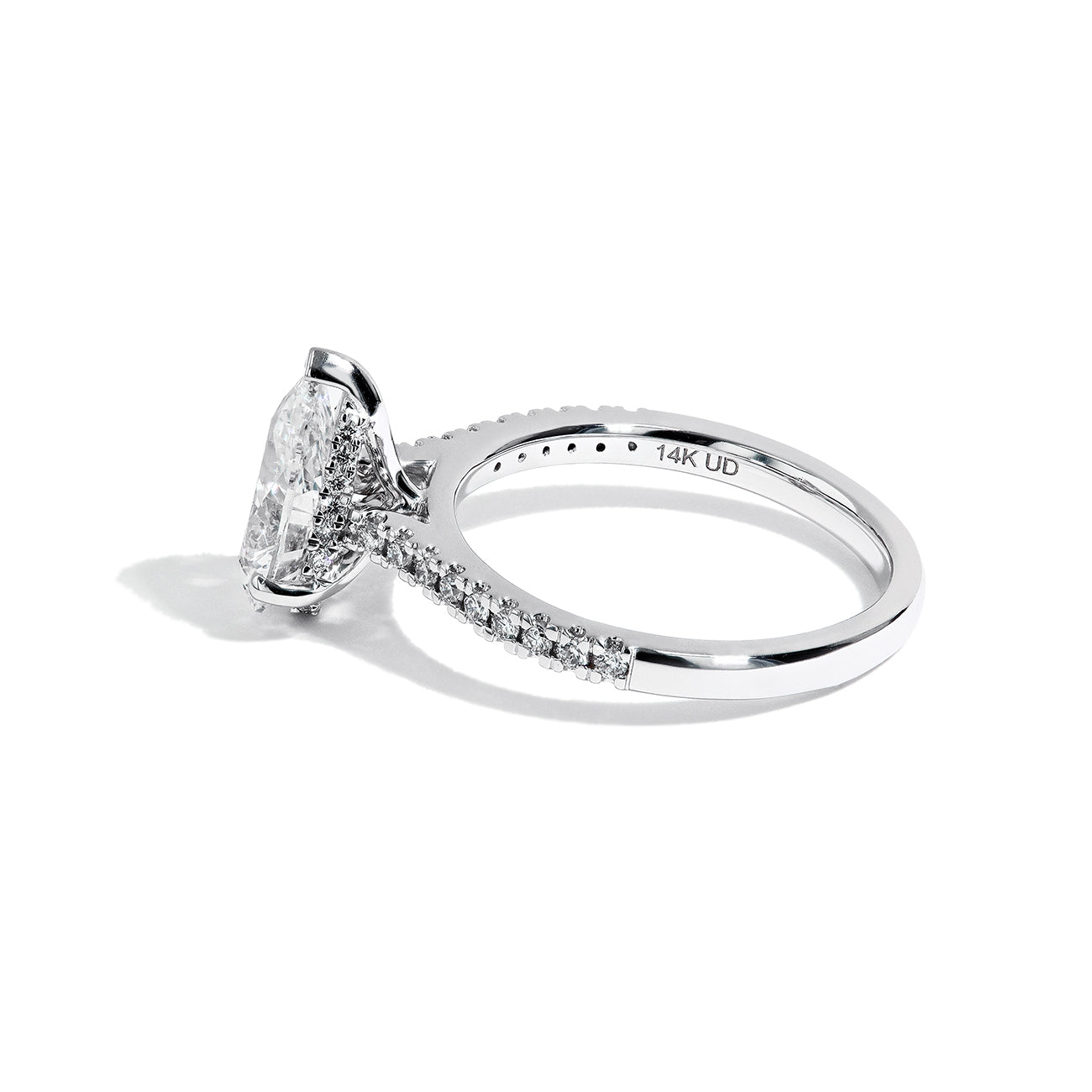 2 Carat Pear Shape Pave Engagement Ring