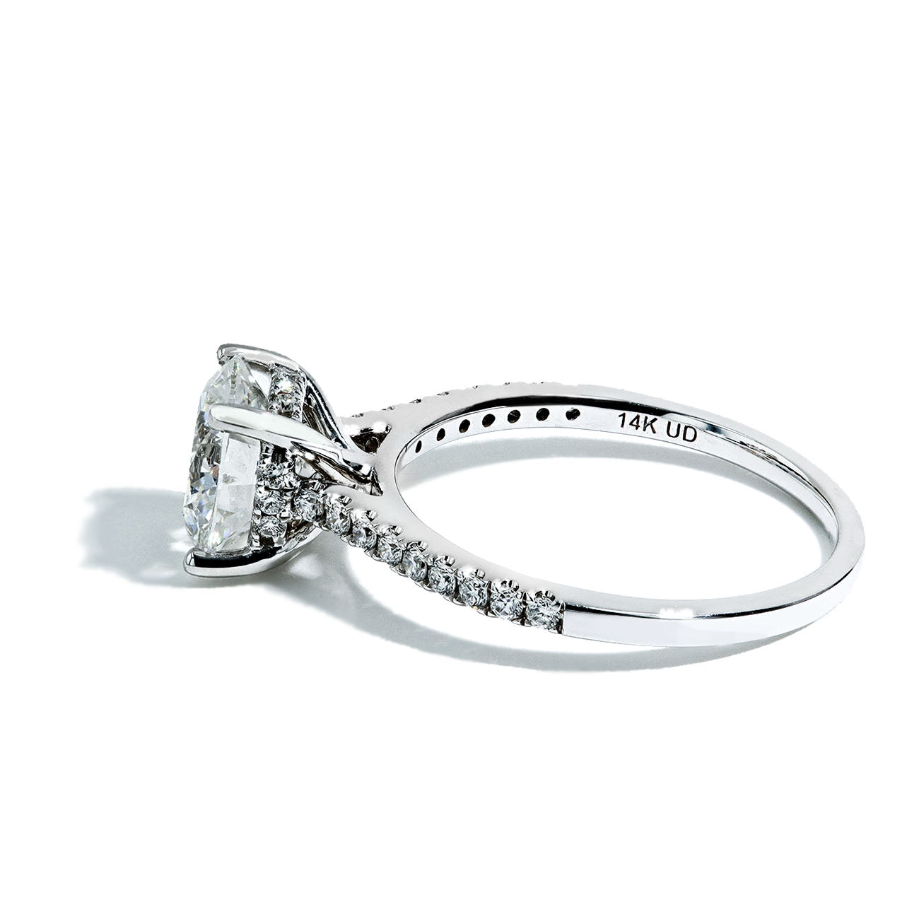 3.33 Carat Round Lab Ground Diamond Pave Engagement Ring