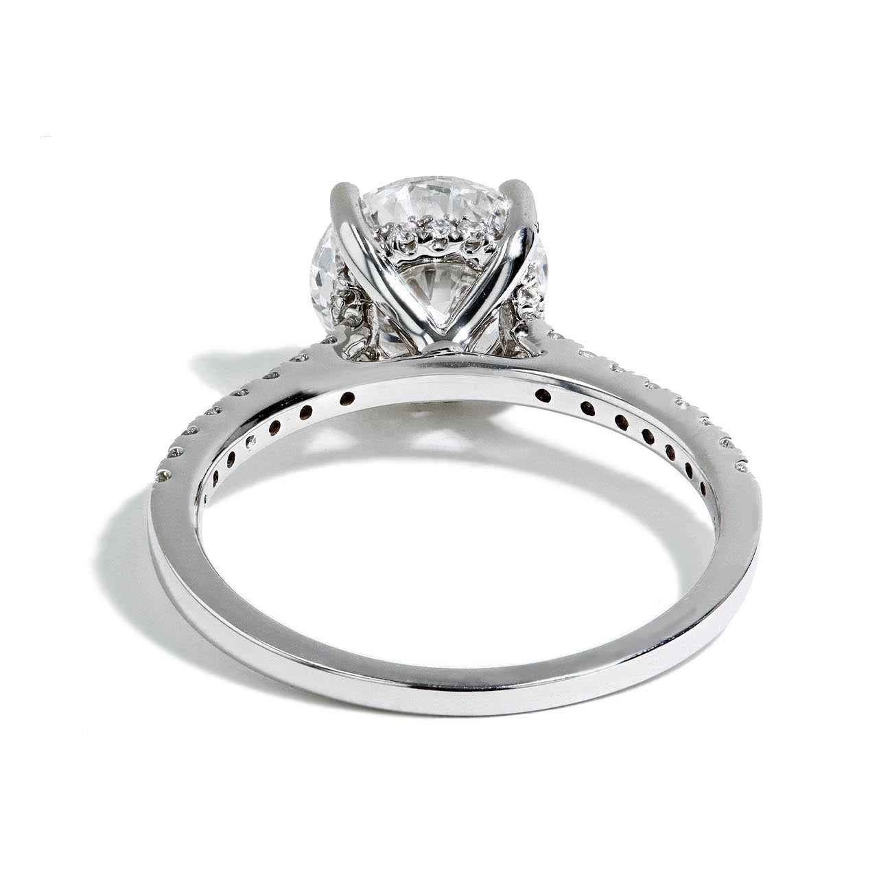 3.33 Carat Round Lab Ground Diamond Pave Engagement Ring
