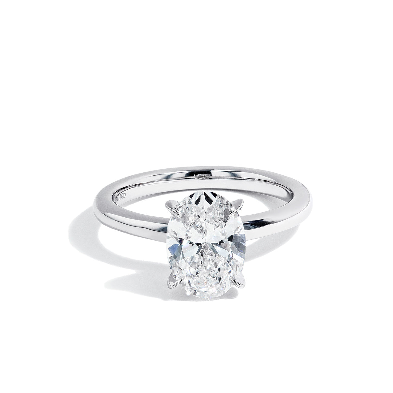 3.04 Carat Lab Grown Oval Engagement Ring