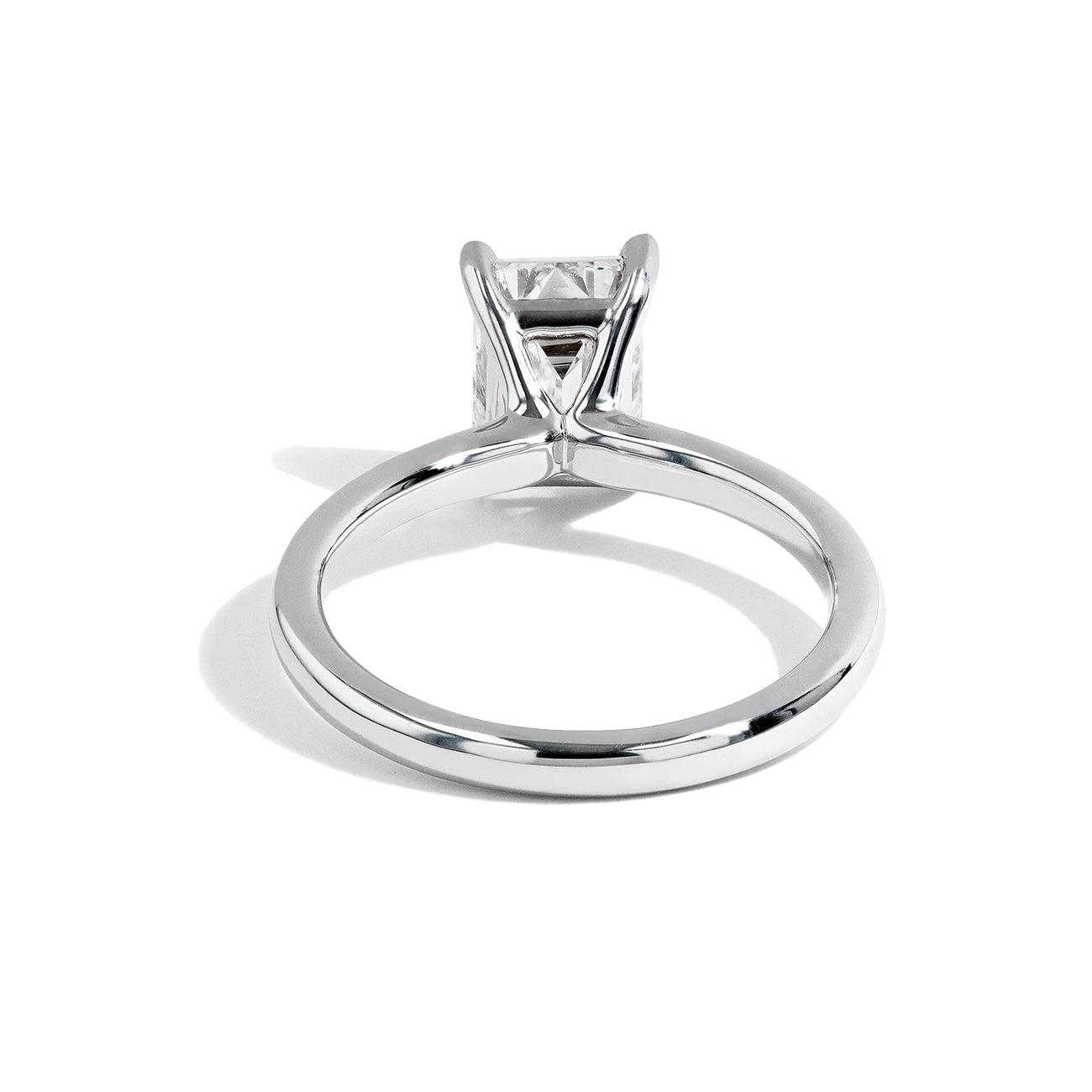 2 Carat Lab Grown Emerald Cut Solitaire Engagement Ring