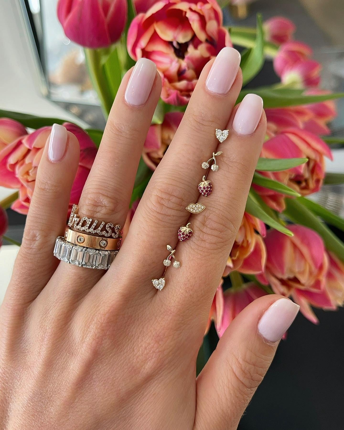 EF Collection Full Cut Diamond Mini Heart Studs