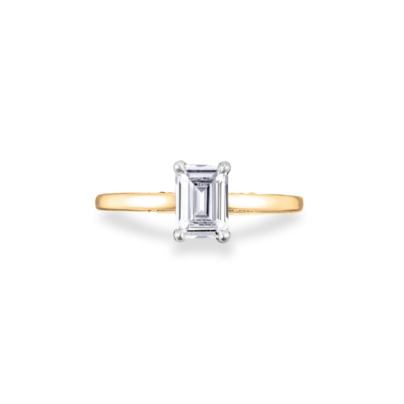Tacori Two Tone Emerald Hidden Halo Engagement Ring Setting