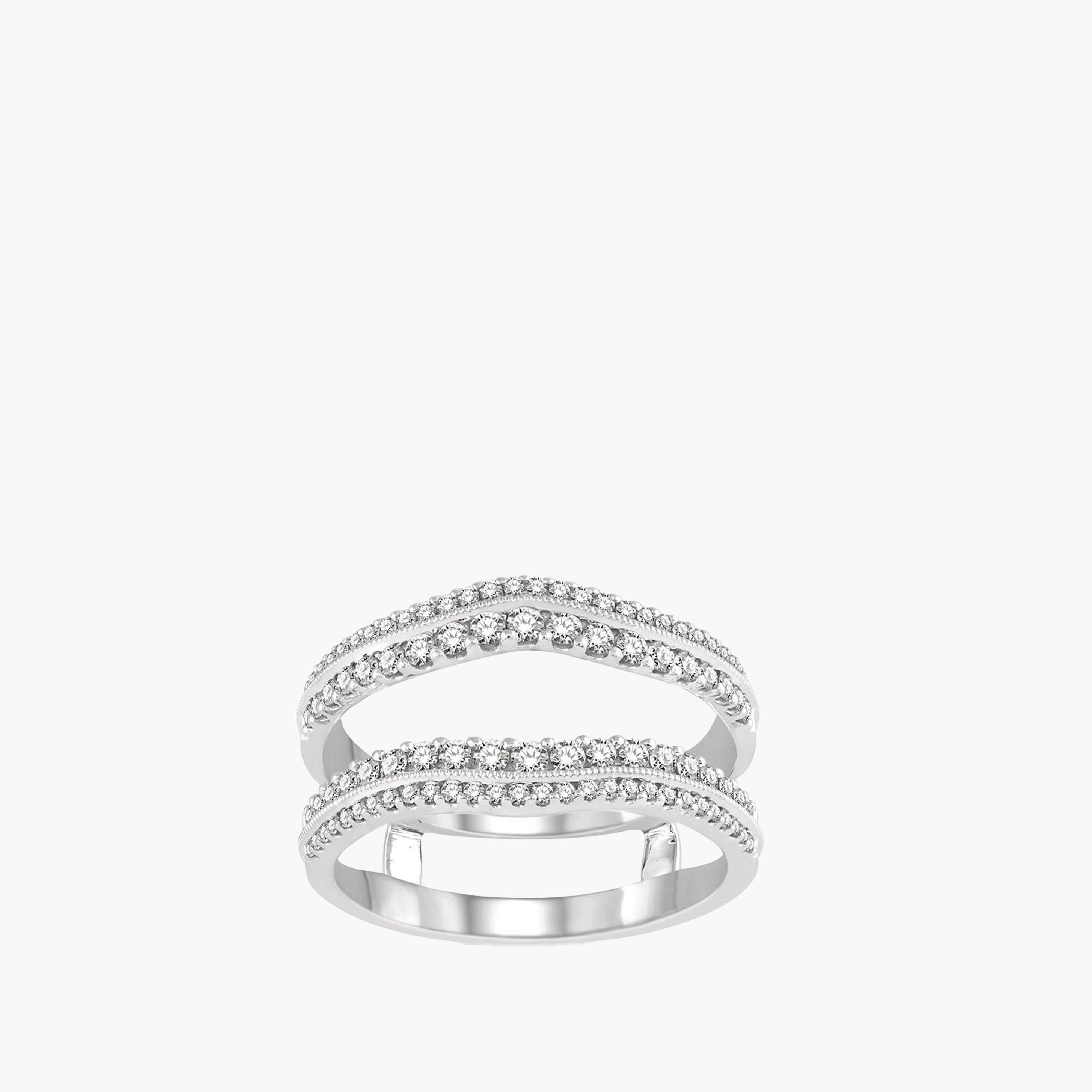 Diamond Two-Row Insert Ring in 14K White Gold