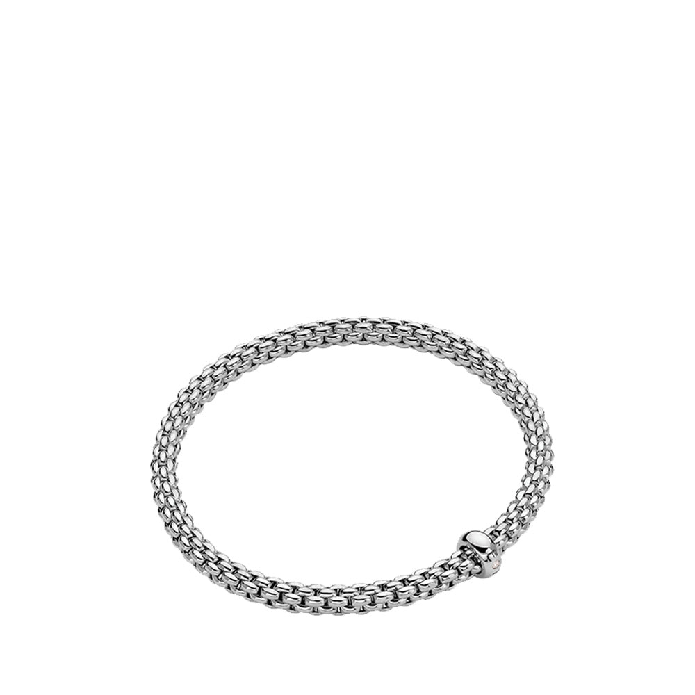 Fope Solo Flex'it White Diamond Bracelet in White Gold