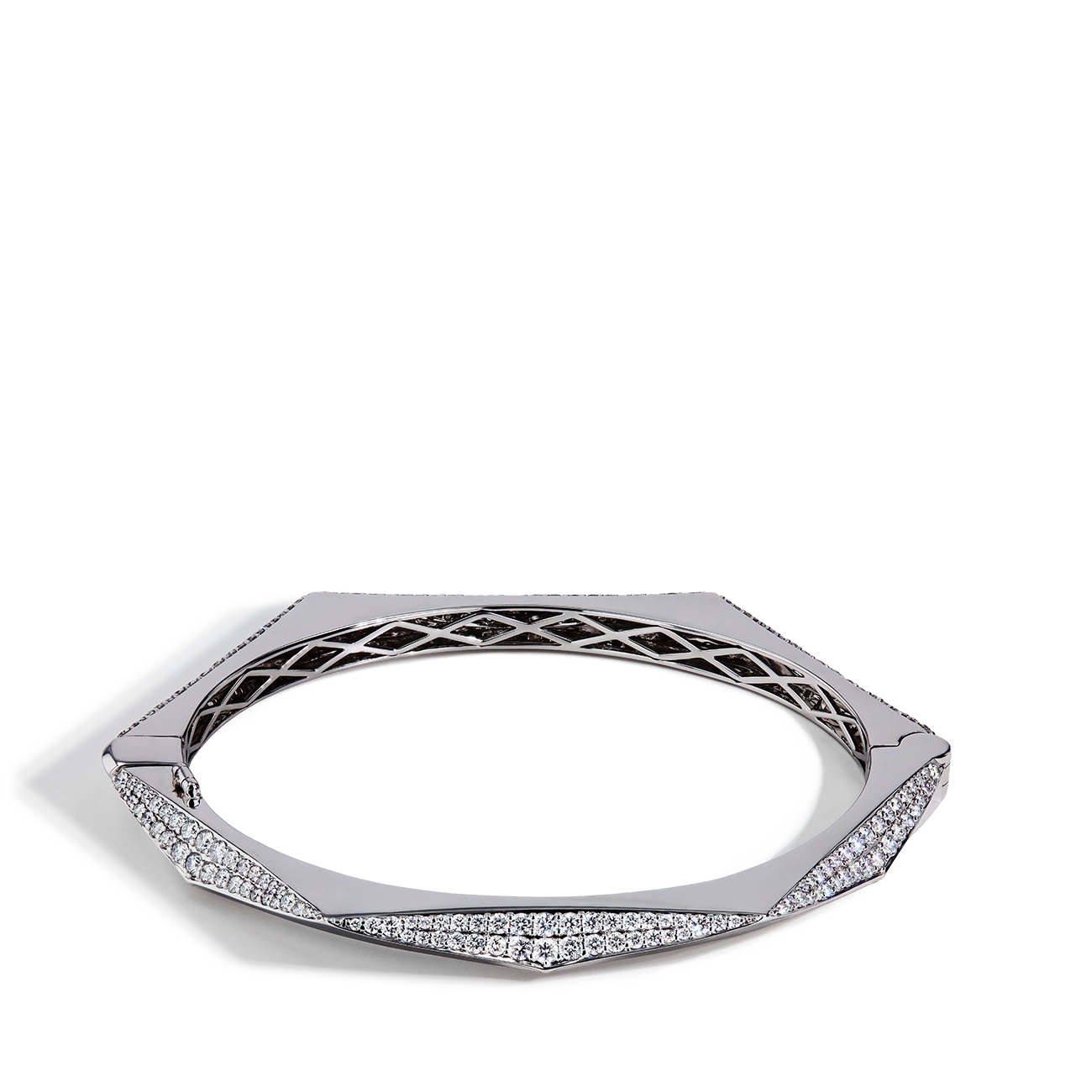 Hexagon Diamond Pavé Bangle