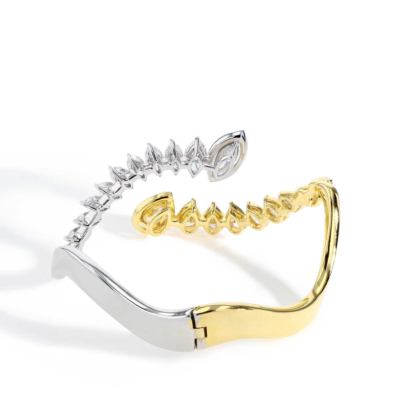 10 Carat Yellow and White Diamond Criss Cross Bangle