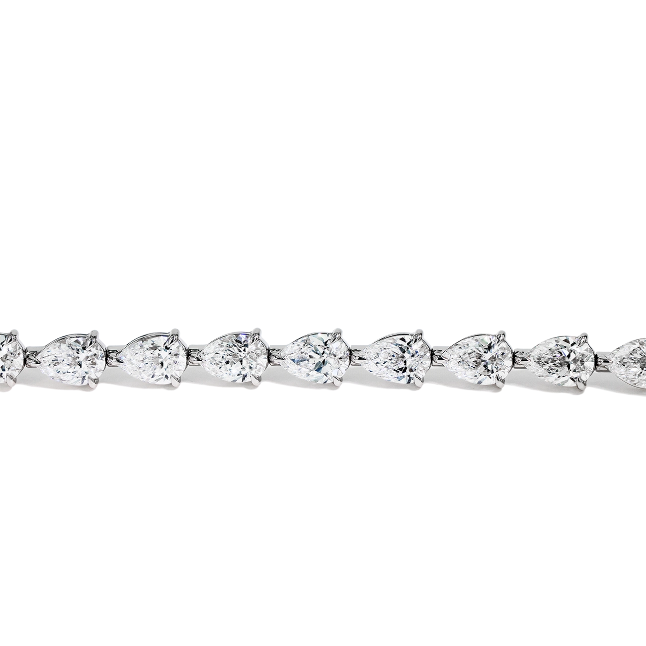 14 Carat Pear-Shaped Diamond Tennis Bracelet