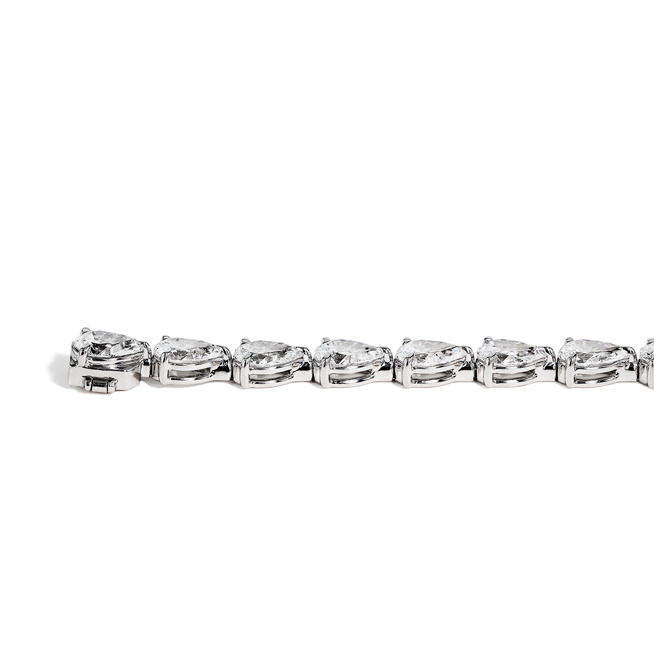 14 Carat Pear-Shaped Diamond Tennis Bracelet