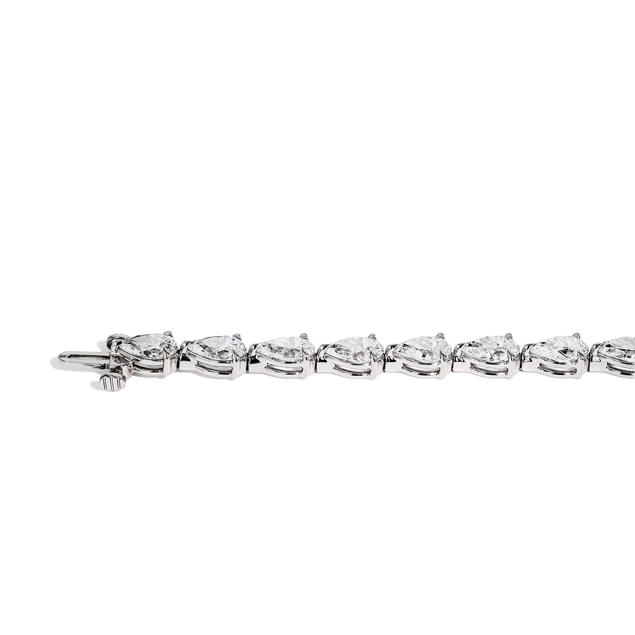 14 Carat Pear-Shaped Diamond Tennis Bracelet