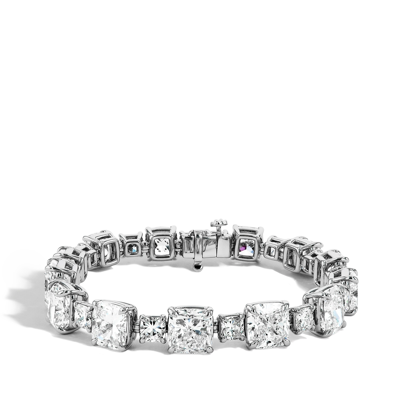 24 Carat Alternating Cushion Diamond Bracelet