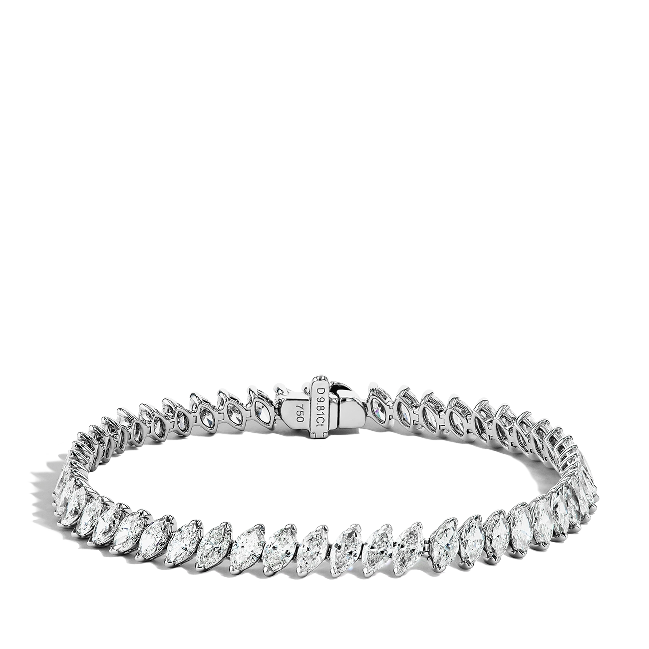 9 Carat Slanted Marquise Tennis Bracelet