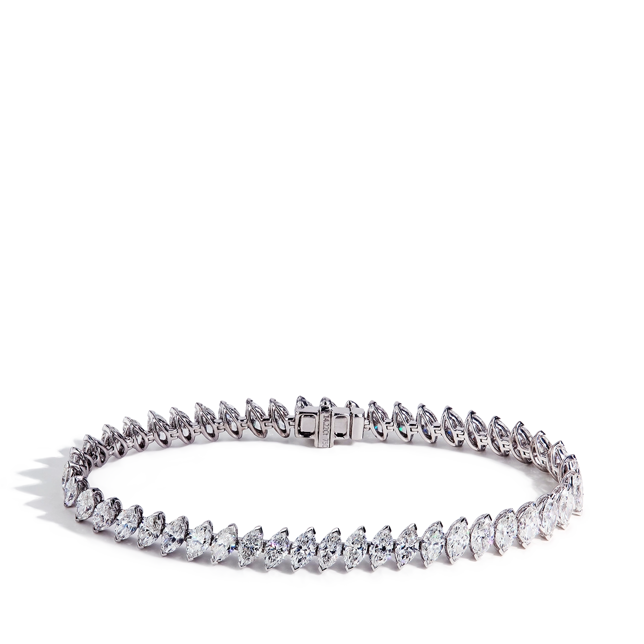 14 Carat Offset Marquise Diamond Bracelet