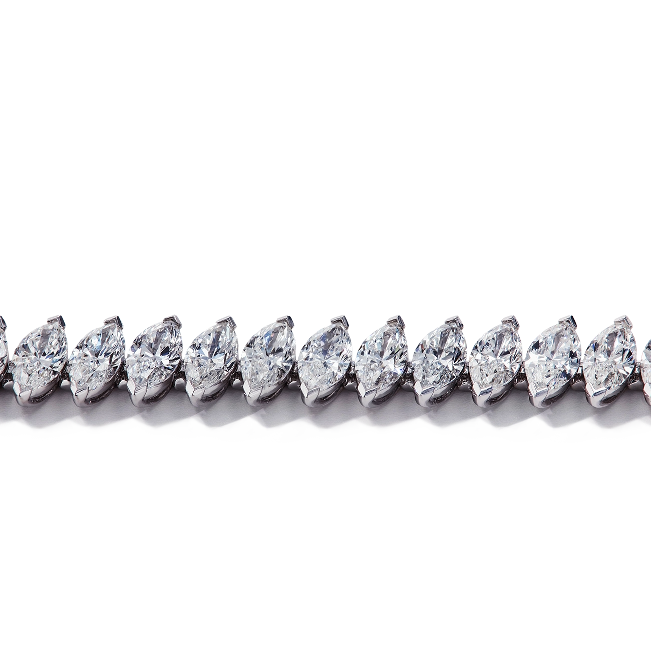 14 Carat Offset Marquise Diamond Bracelet