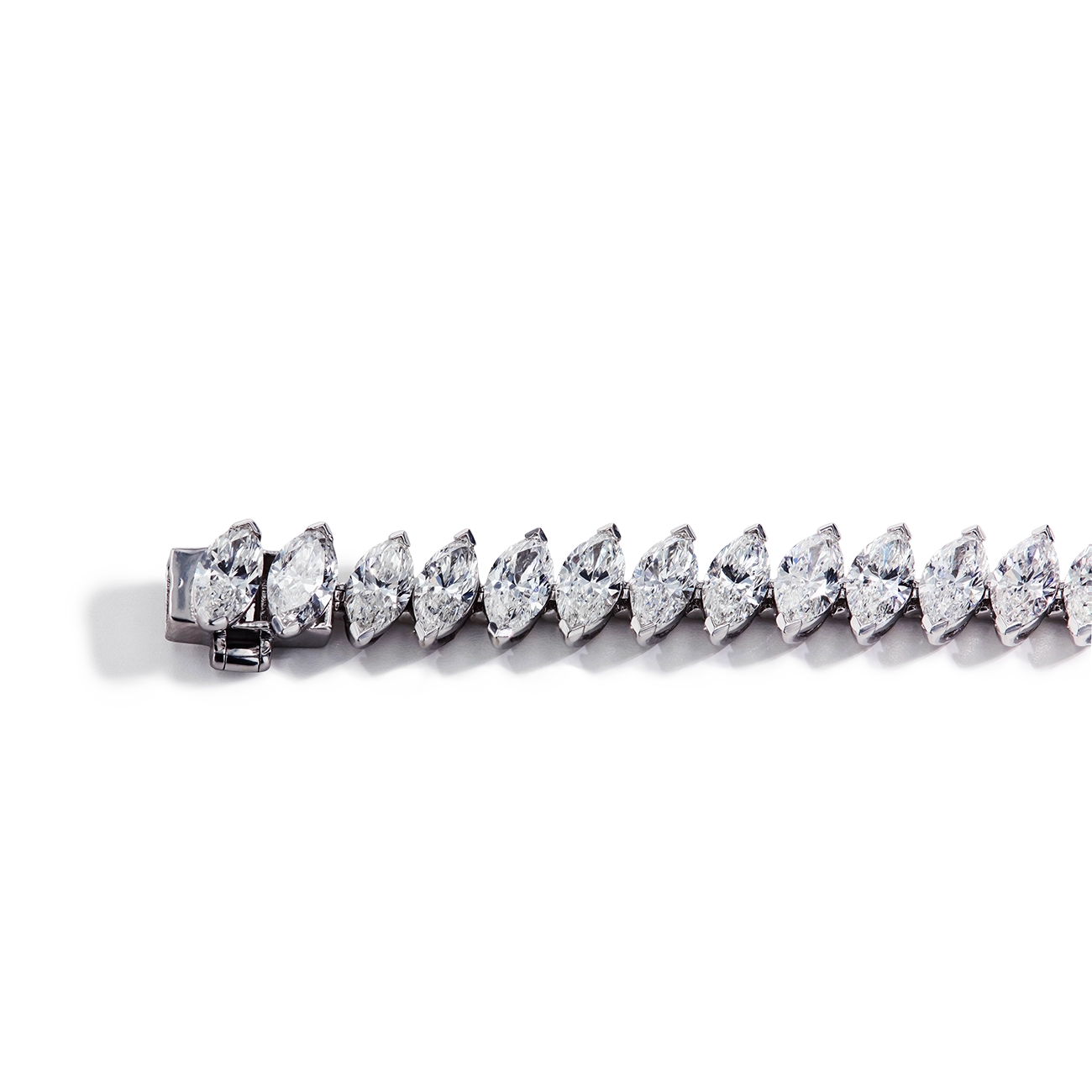 14 Carat Offset Marquise Diamond Bracelet