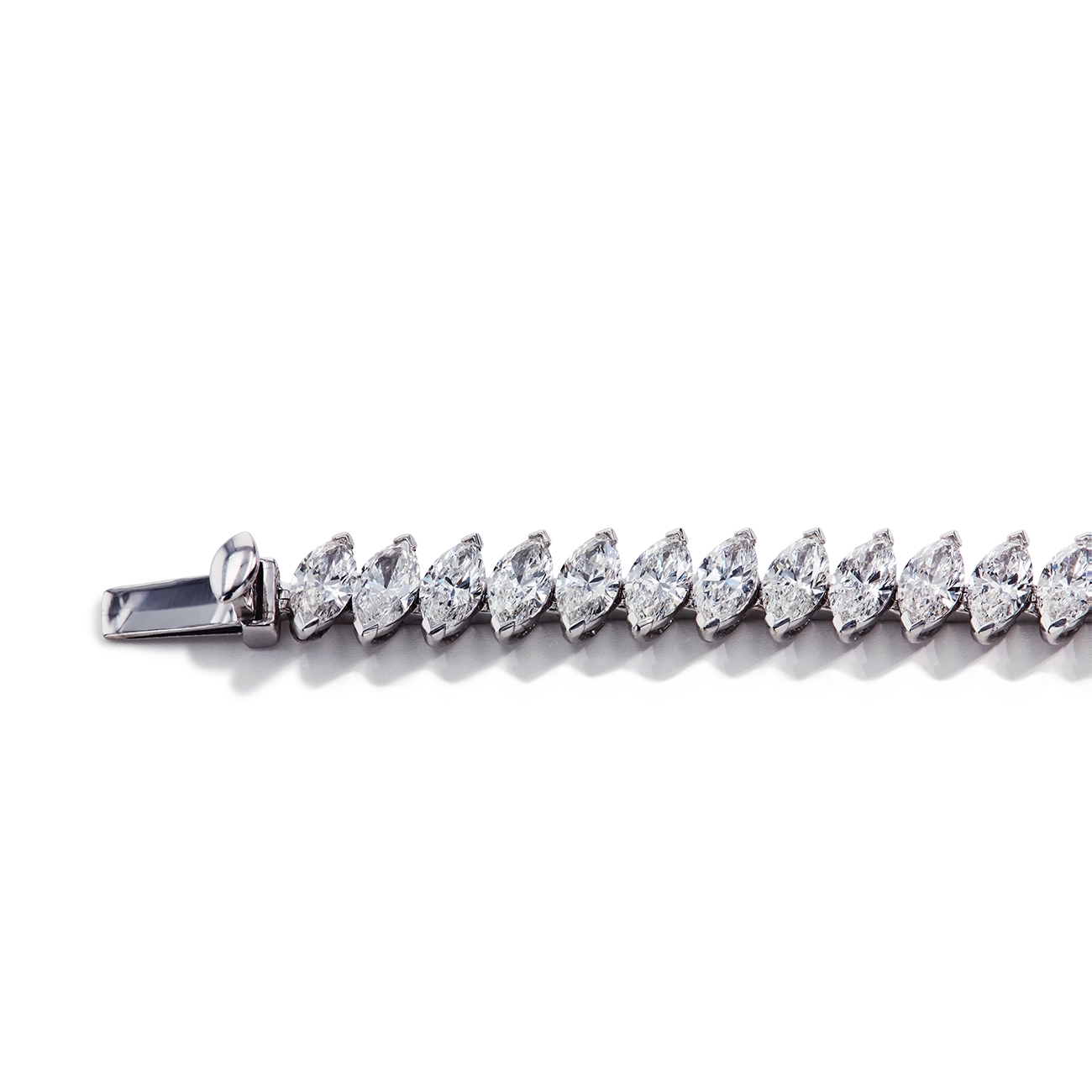 14 Carat Offset Marquise Diamond Bracelet