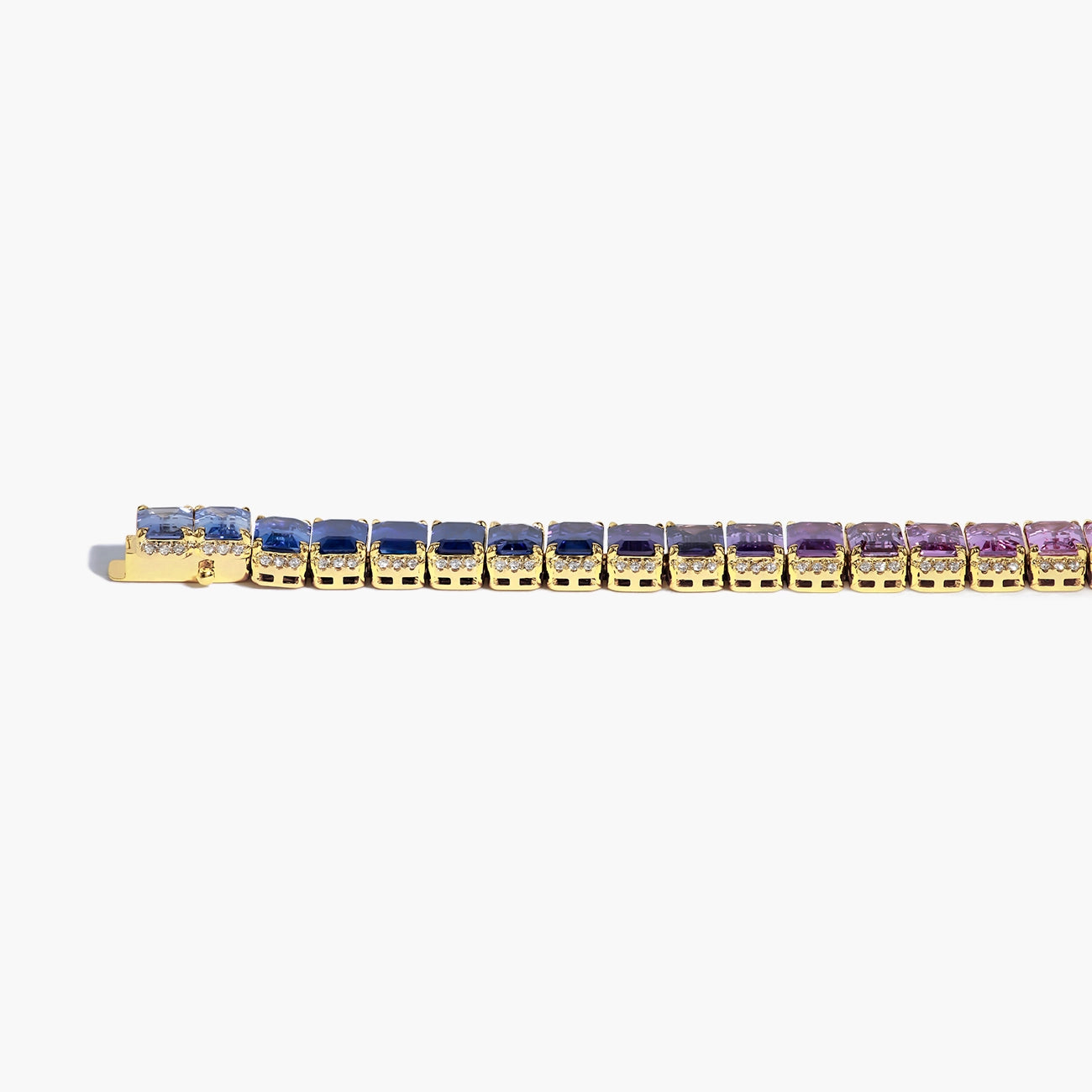 25.74 Carat Multi Stone Halo Bracelet in 14K Yellow Gold