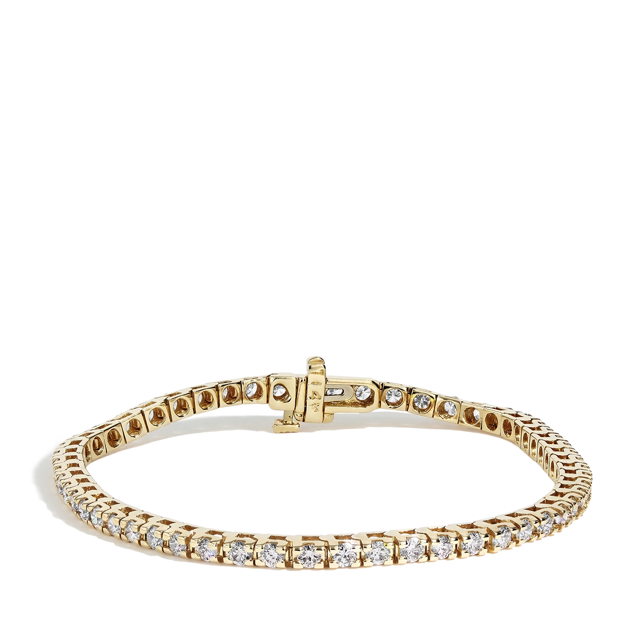 3 Carat Natural Diamond Tennis Bracelet in 14k Yellow Gold