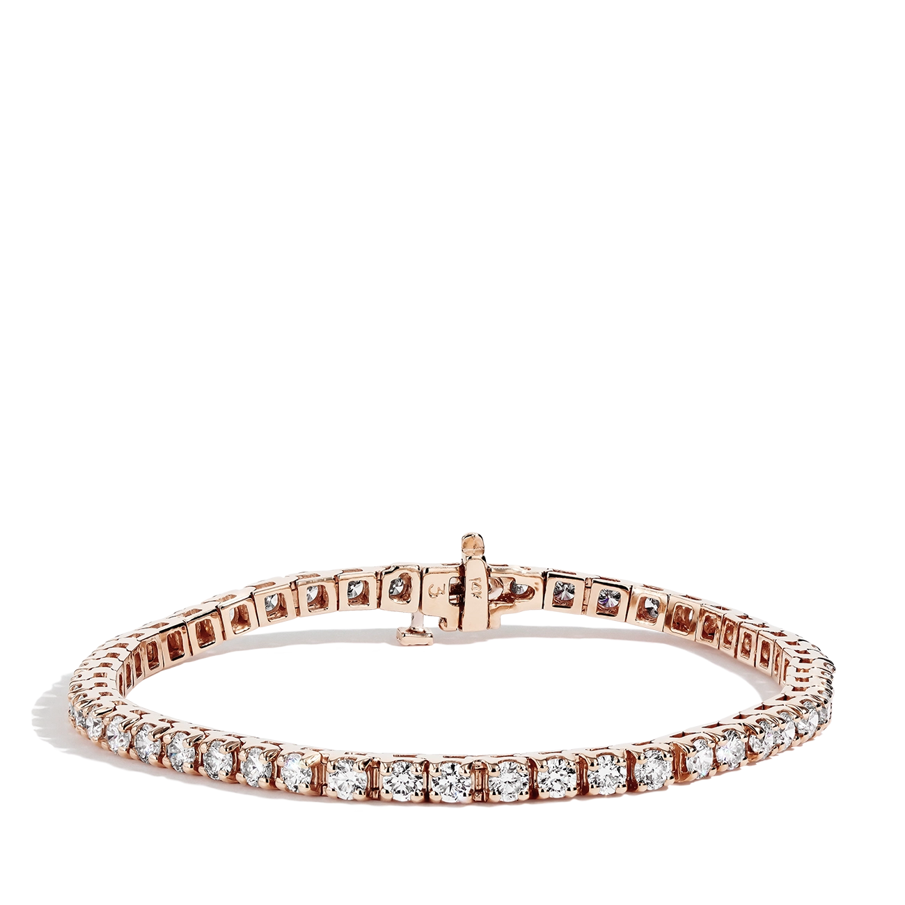 4.50 Carat Diamond Tennis Bracelet in 14k Rose Gold