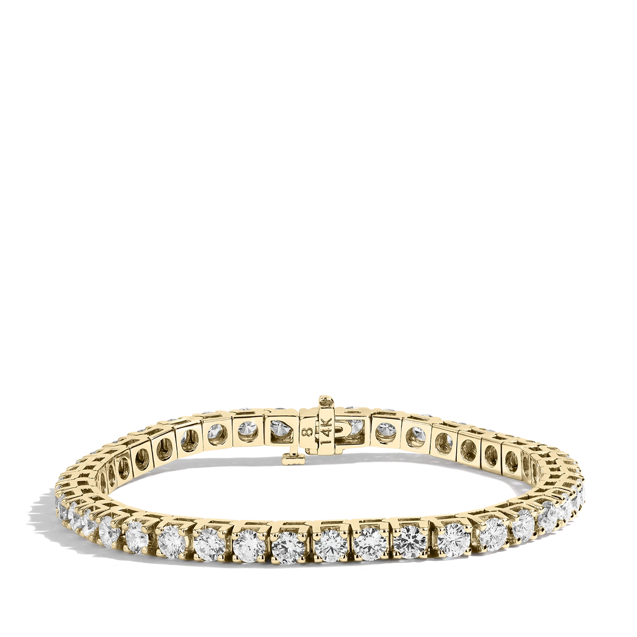 8 Carat Diamond Tennis Bracelet in 14K Yellow Gold