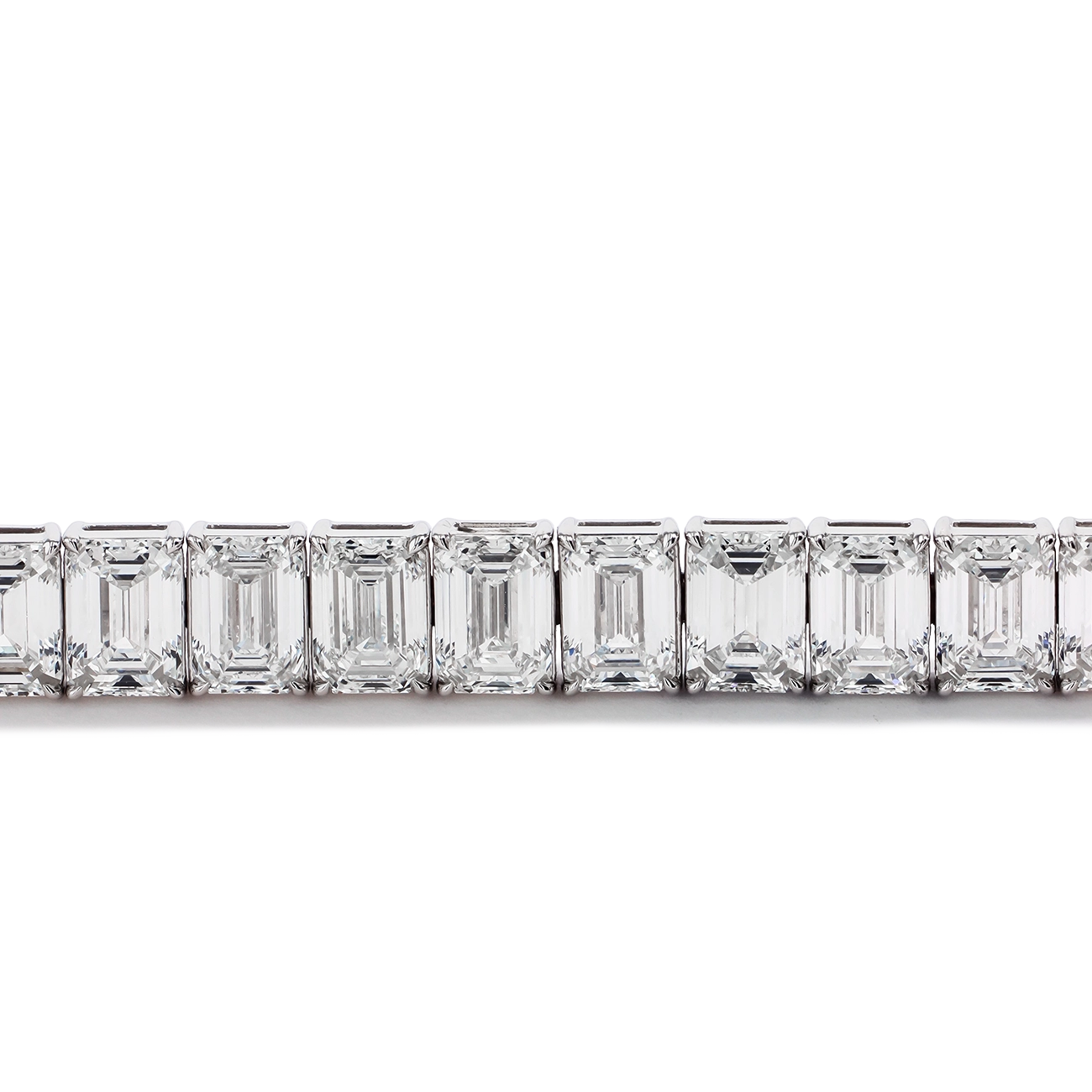 34 Carat Emerald-Cut Diamond Tennis Bracelet