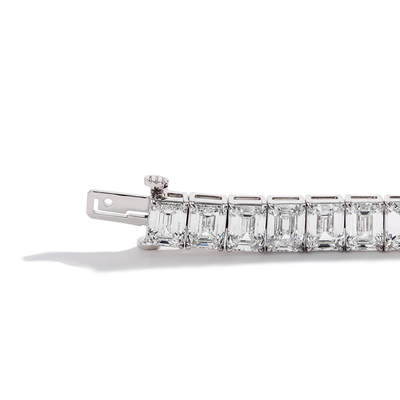 34 Carat Emerald-Cut Diamond Tennis Bracelet