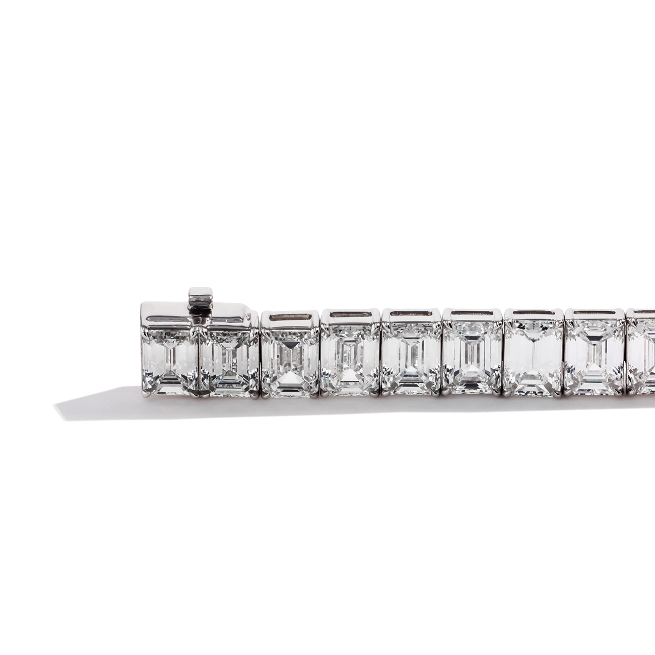 34 Carat Emerald-Cut Diamond Tennis Bracelet