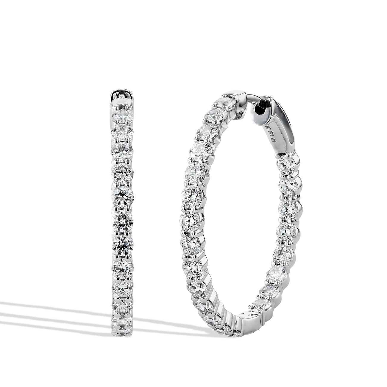 In and Out Lab Grown Diamond Hoop Earrings