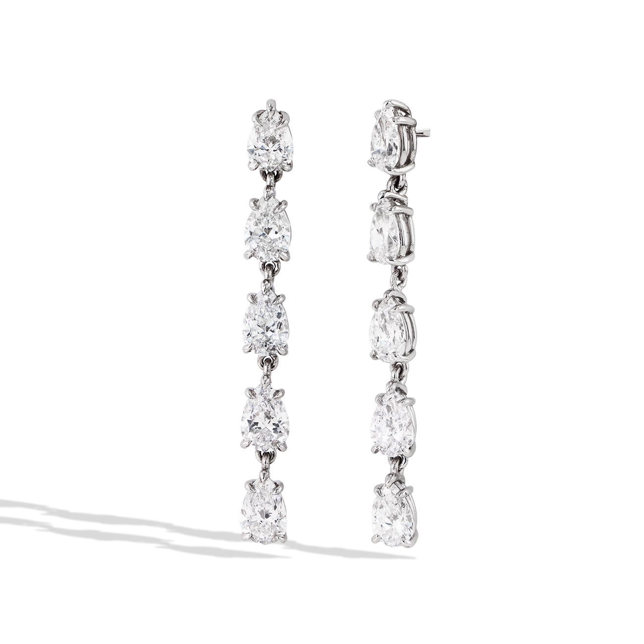 7 Carat Pear-Shaped Diamond Drop Earrings