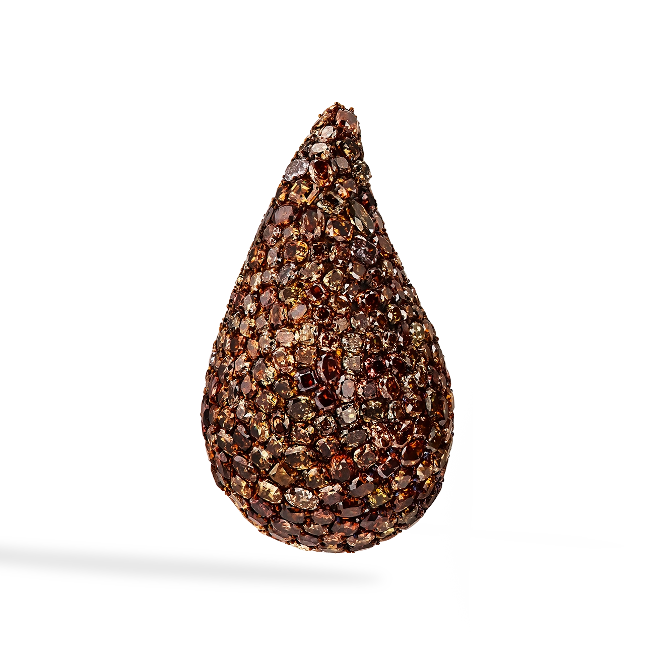 56 Carat Pavé Brown Diamond Earrings