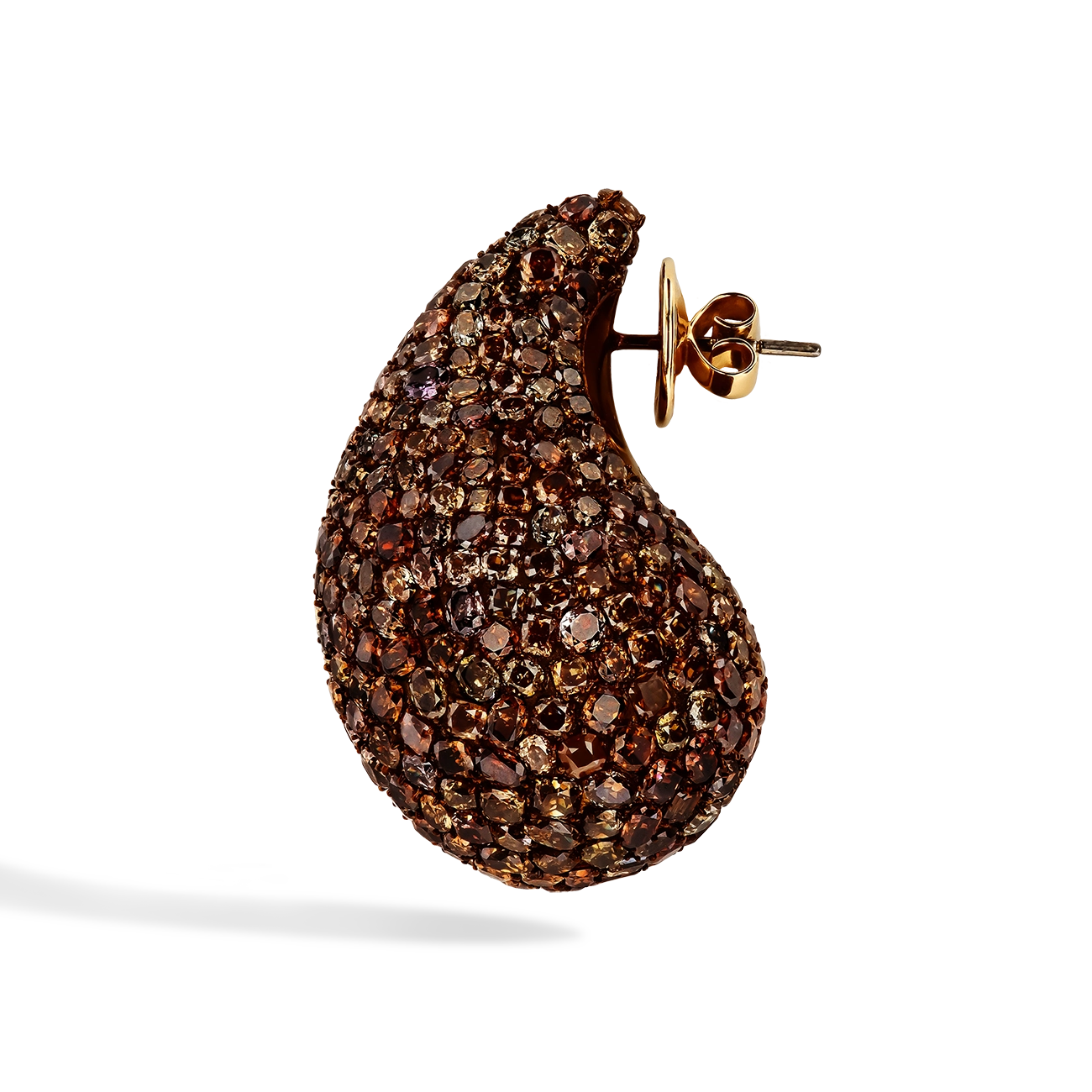 56 Carat Pavé Brown Diamond Earrings