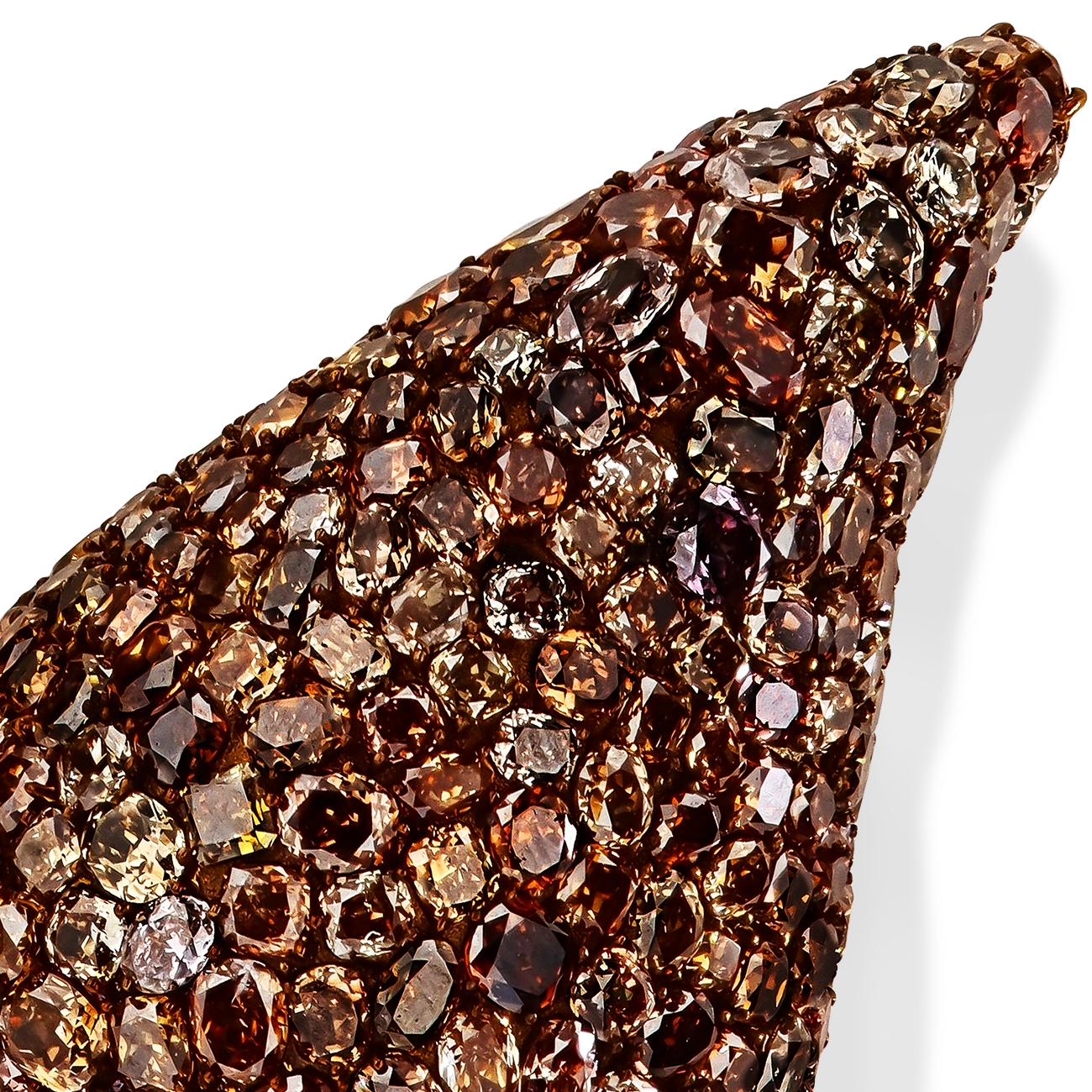 56 Carat Pavé Brown Diamond Earrings